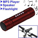 Volte-Tel Speaker - Alarm Rechargeable Bicycle Front Light Κόκκινο