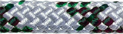 Eval Knitted 12mm Polyester Rope 1m Λευκό-Πράσινο