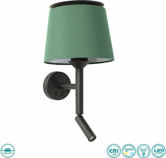 Faro Barcelona Savoy Modern Lumină de Perete cu Soclu E27 Verde 26.5x26.5cm