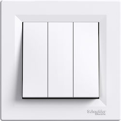 Schneider Electric Asfora Recessed Electrical Lighting Wall Switch with Frame Basic White