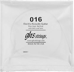GHS Strings Single Plain Electric Guitar String Steel 16 Inch Ball End GHS Strings Single Plain Electric Guitar String Steel 16 Inch Ball End