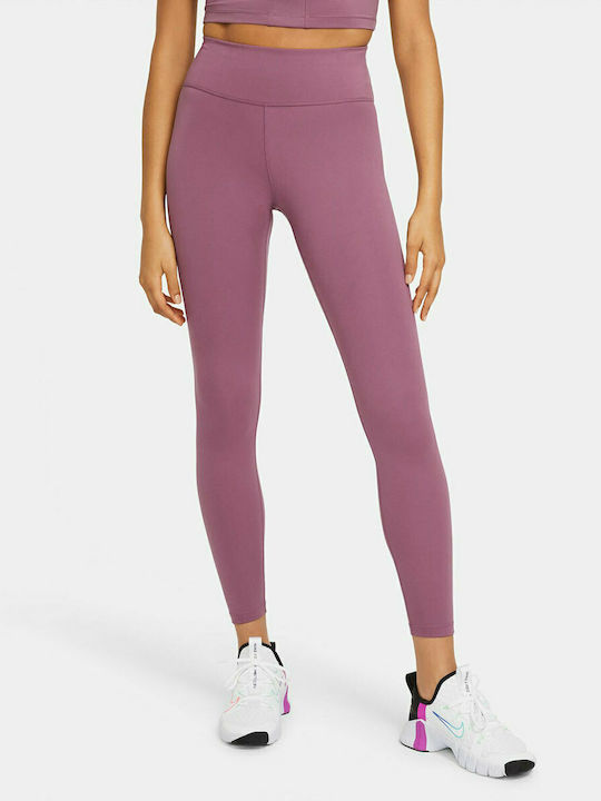 Nike Dri-Fit One Yoga Γυναικείο Μακρύ Κολάν Ψηλόμεσο Ροζ