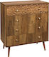 Victoria Wooden Bedroom Chest of Drawers with 4 Drawers Brown 74x39x87cm