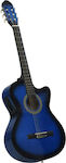 vidaXL Ηλεκτροακουστική Κιθάρα Western Acoustic Cutaway Guitar Cutaway with Equalizer and 6 Strings Blue