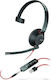 Poly Blackwire C5210 Monaural Over Ear Multimedia Ακουστικά με μικροφωνο και σύνδεση USB-A / 3.5mm Jack