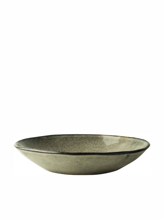 Dutch Rose Organic Plate Soup Ceramic Green wit...