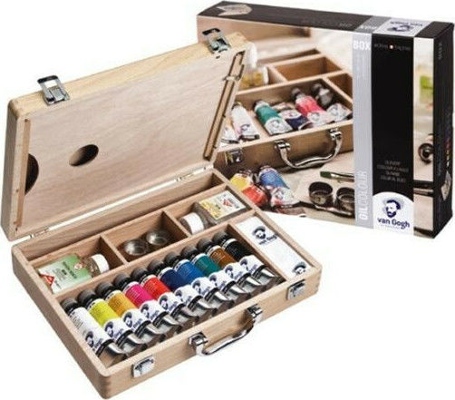 Royal Talens Van Gogh Oil Basic Box Painting Set in Case Colouring Set 40ml 10pcs 40x10cm 10pcs