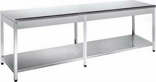 Niki Inox Ανοξείδωτο Τραπέζι Μ209xΒ70xΥ88cm