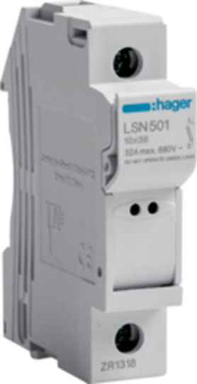Hager Unterbrechungsschalter elektrische Schalttafel 1P für Sicherung 10,3x38mm LSN501