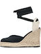 Sante Day2Day Women's Leather Platform Espadrilles Black