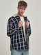 Overshirt Cu mânecă lungă Denim Cămașă Carou Albastru marin