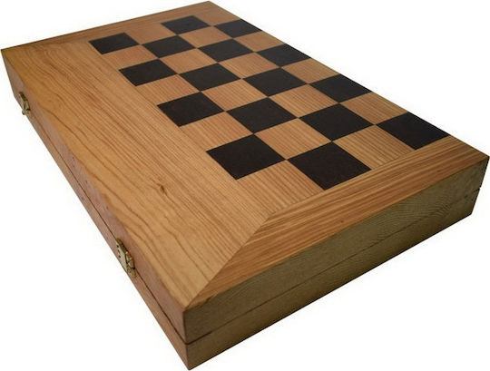 Table/Șah din Lemn de Măslin cu Piese 44x44cm