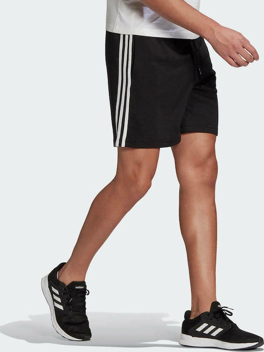 Adidas Essentials French Terry 3 Stripes Αθλητική Ανδρική Βερμούδα Μαύρη