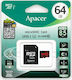 Apacer R85 microSDXC 64GB Clasa 10 U1 UHS-I cu adaptor