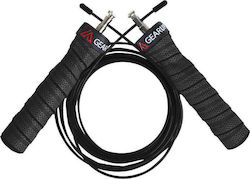 Gearup Wire / PVC Adjustable Jump Rope with Ball Bearings Black Colour 3m