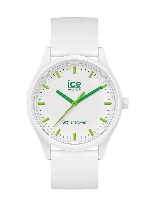 Ice Ανδρικό Ρολόι 40mm Μπαταρίας με Λευκό Καουτσούκ Λουράκι
