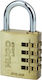 Hugo Locks Steel Padlock Brass Combination Brass 40mm 1pcs