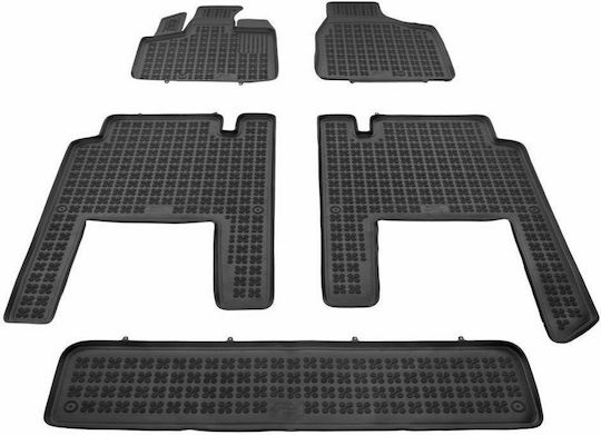 Rezaw Plast Set of Front and Rear Mats 5pcs Tray Type for Lancia Voyager 2007-2016 Black