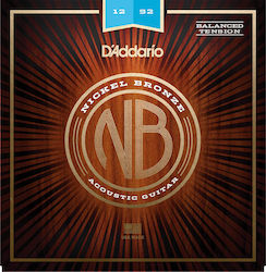 Daddario Nickel Acoustic Guitar Strings Bronze Set 12-52 Balanced Light Daddario Nickel Acoustic Guitar Strings Bronze Set 12-52 Balanced Light