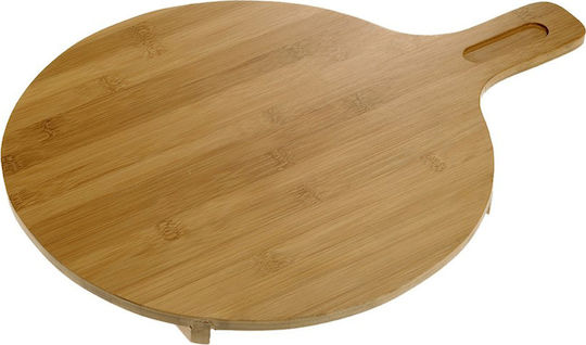 Leone Round Wooden Serving Board With Handle 29cm
