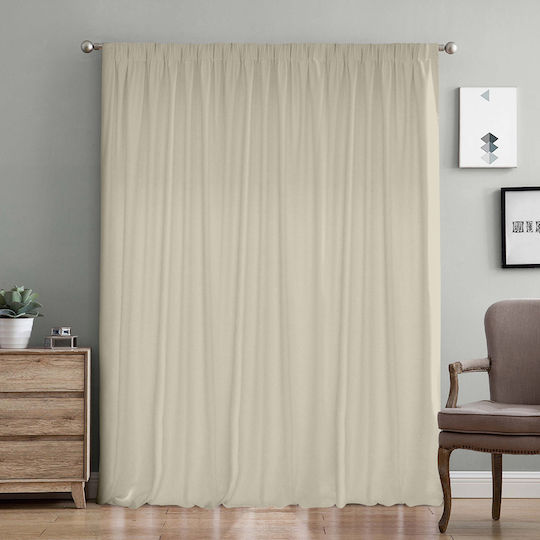 Lino Home Пердета И Завеси С Тръба Samos Бежов 300x275см