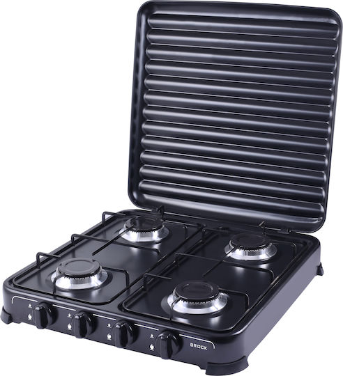 Brock GS 2004 BK Печки за плот Газов с 4 пещи Черен