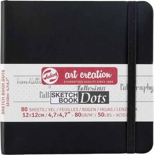 Royal Talens Μπλοκ Σχεδίου Sketchbook Art Creation Sketch Book Dots Μαύρο 80γρ./τ.μ. 12x12εκ. 80 φύλλα 12x12cm