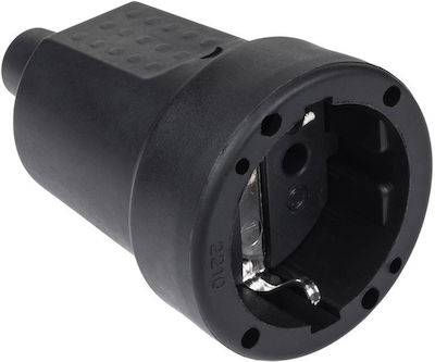 Female Schuko Plug Black Σούκο Φις Θηλυκό 16A/250V