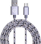 Garbot Grab&Go Braided USB 2.0 to micro USB Cable Ασημί 1m (GARC-05-10195)