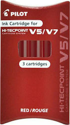 Pilot Replacement Ink for Ballpoint in Red color 3τμχ 3pcs