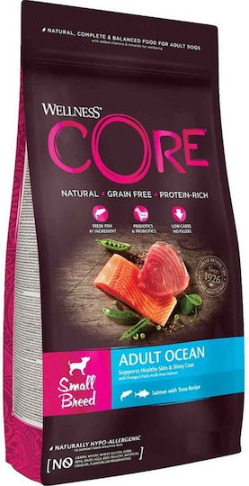Wellness Core Grain Free Small Adult Ocean 1.5kg Dry Food Grain-Free for Adult Small Breed Dogs with Salmon and Tuna