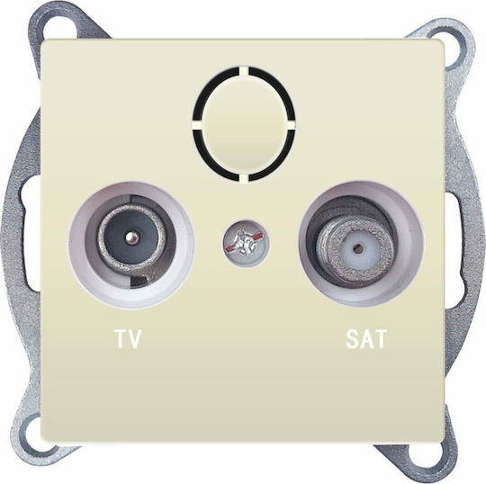Aca Prime TV and Satellite Antenna Socket Aerial in Beige color 1000114302