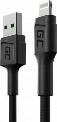 Green Cell Geflochten USB-A zu Lightning Kabel Schwarz 0.3m (KABGC24)