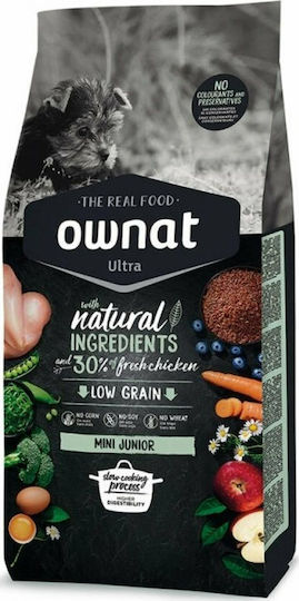 Ownat Ultra Low Grain MIni 3kg Dry Food with Few Grains for Small Breed Puppies with Chicken and Vegetables