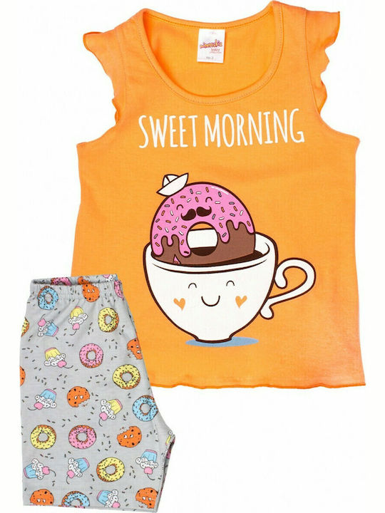 Minerva Kinder Schlafanzug Sommerlich Orange Sweet Morning