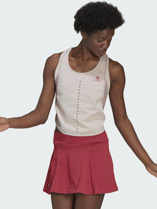 Adidas Damen Sportliches Crop Top Ärmellos Rosa