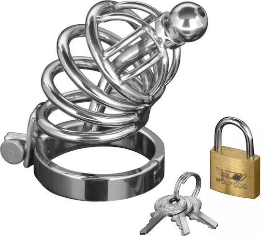 XR Master Series 4 Ring Asylum Locking Chastity Cage Κλουβί Πέους σε Γκρι Χρώμα