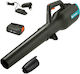 Gardena Powerjet 18V P4A Handheld Leaf Blower with 1 Battery 2.5Ah and Volume Control with Maximum Air Speed 100km/h