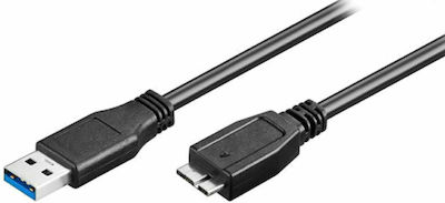 Powertech Regulär USB 3.0 auf Micro-USB-Kabel Schwarz 0.5m (CAB-U142) 1Stück