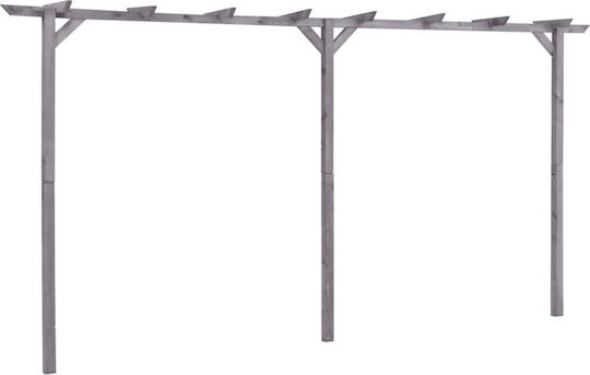 Πέργκολα Κήπου από Ξύλο 400x40x205cm Γκρι 313568