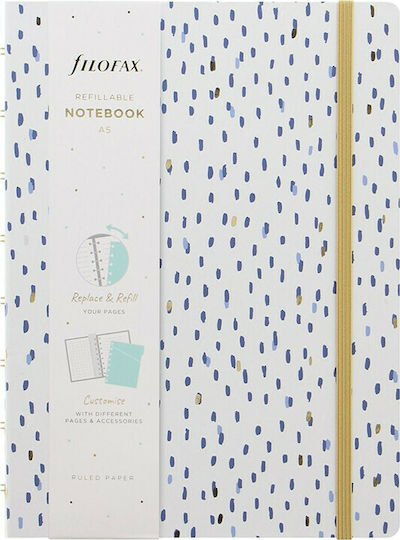 Filofax Carnet A5 Cu dungi cu Elastic Albastru
