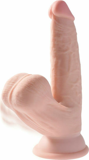 King Cock Triple Density Ρεαλιστικό Dildo με Όρχεις και Βεντούζα Flesh 15cm