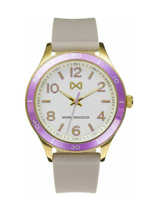 Mark Maddox Shibuya Watch with Beige Rubber Strap