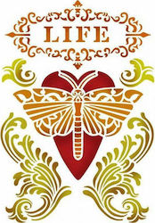 Stamperia Στένσιλ Σχεδίων D Life Heart Dragonfly