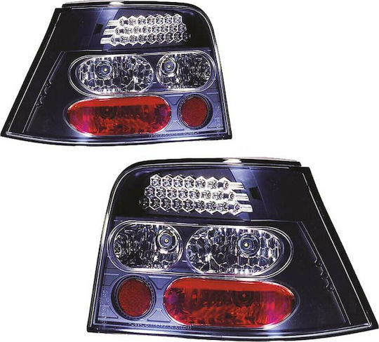 Autoline Πίσω Φανάρια Led για Volkswagen Golf 4 Μαύρα 1998 2τμχ