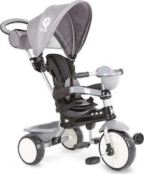 Q Play Comfort 7811 Kids Tricycle Convertible, With Storage Basket, Sunshade & Push Handle for 10+ Months Gray