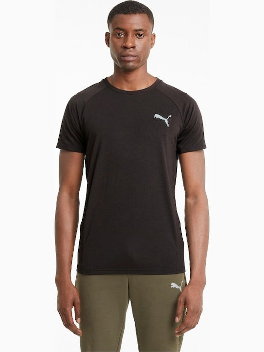 Puma Evostripe Αθλητικό Ανδρικό T-shirt Μαύρο με Λογότυπο