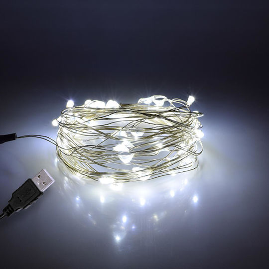 50 Lămpițe LED 5m. Alb rece USB tip Șir 1buc