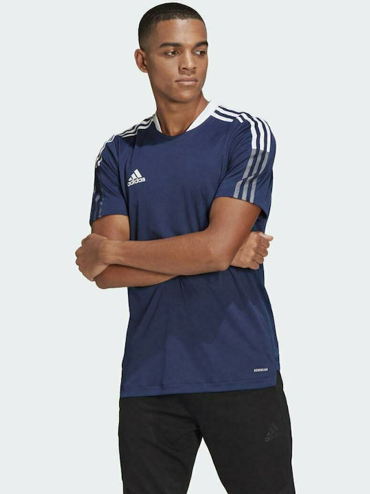 Adidas Tiro 21 Training Jersey Αθλητικό Ανδρικό T-shirt Navy Μπλε με Λογότυπο