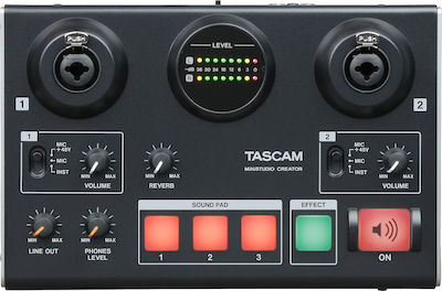 Tascam Εξωτερική Επαγγελματική Κάρτα Ήχου MiNiStudio Creator US-42 Συνδεσιμότητα USB Black